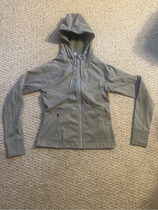 Athleta Tops - Athleta Light Gray Full-Zip Hooded Jacket